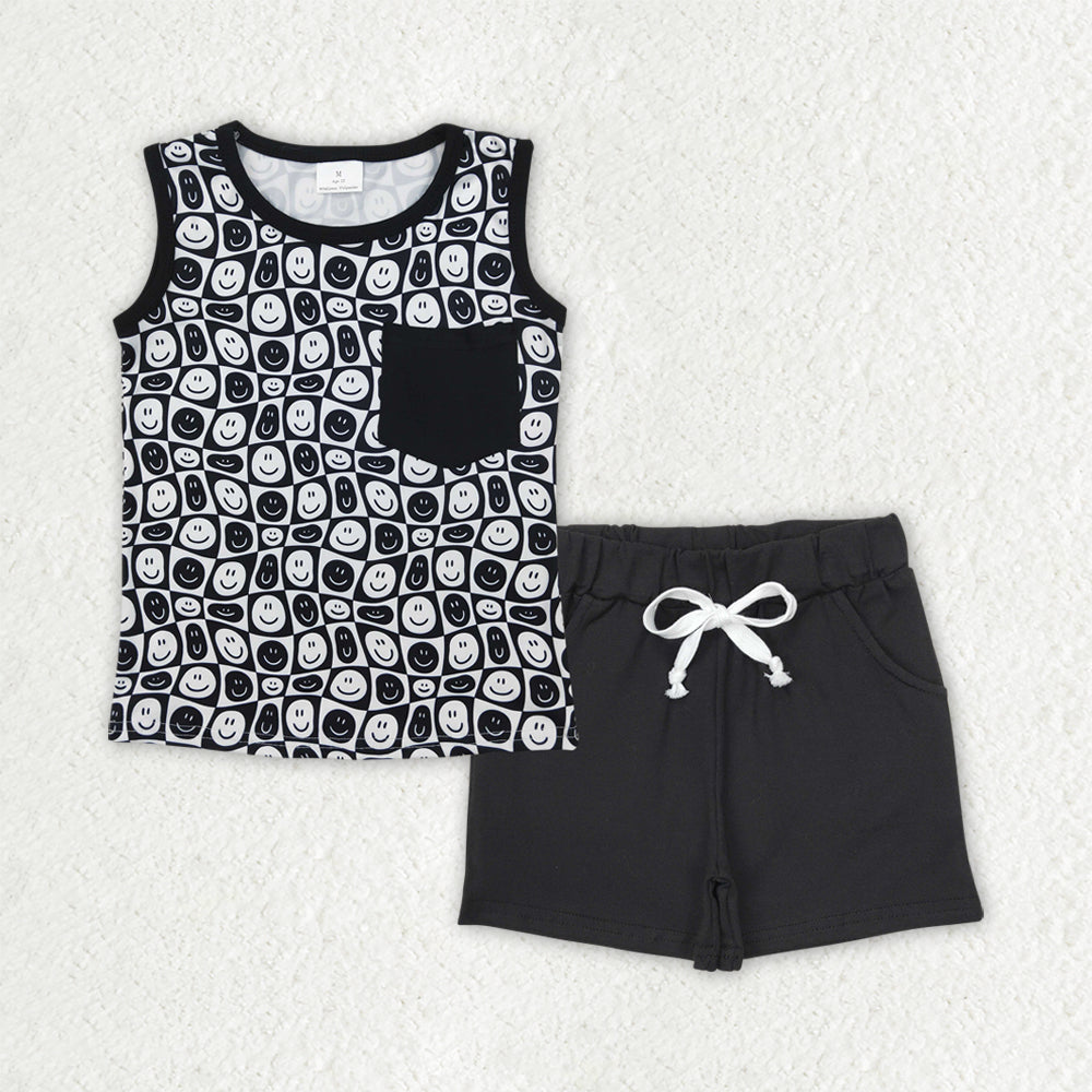 Baby Boys Sumemr Black Shorts Outfit