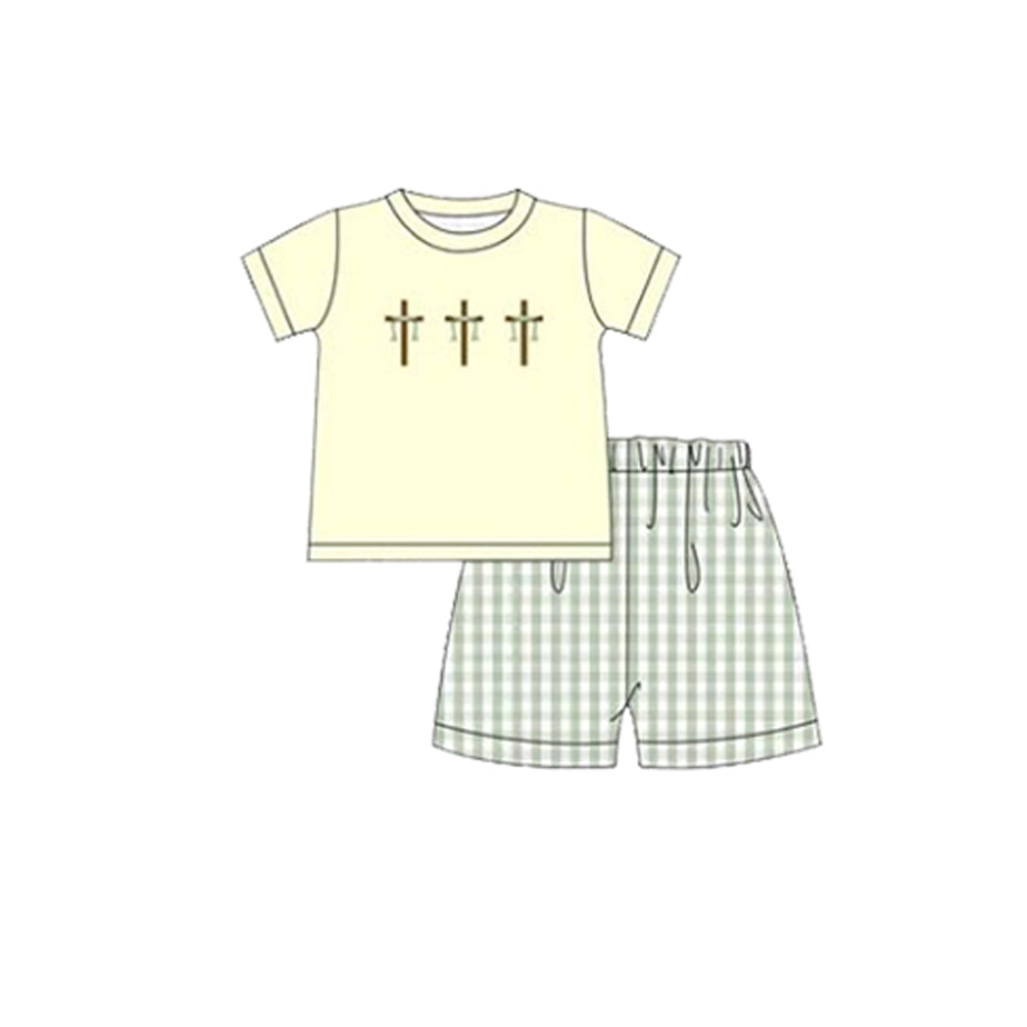 BSSO1717 Baby Boys Easter Cross Outfit Preorder