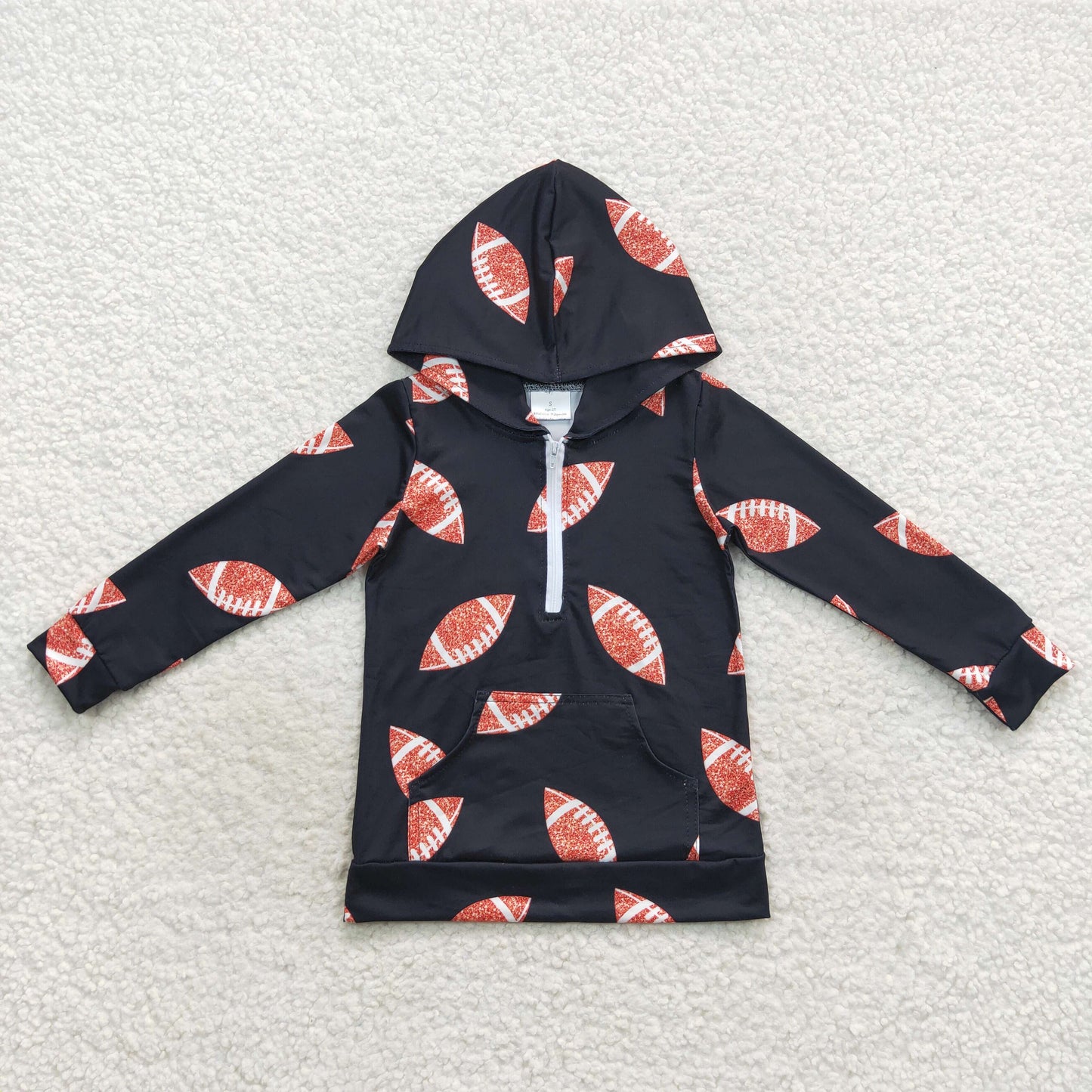 baby Girls or boys foortball half zipper hoodie with pocket $5.5