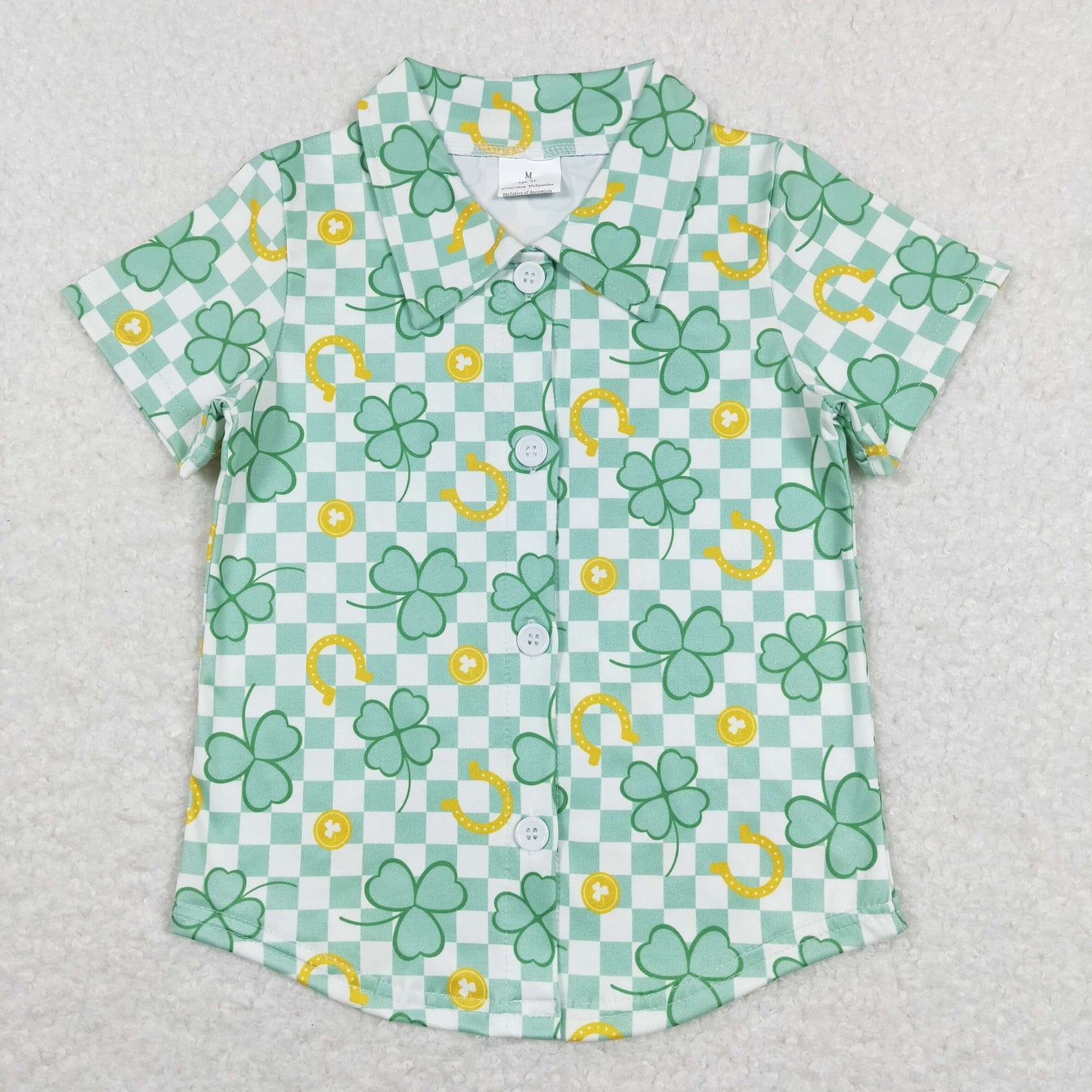 Baby Boy Short Sleeves Shamrock Saint Patrick Top