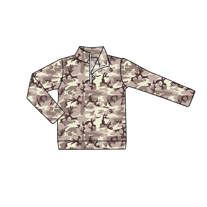 BT0721 Baby Boys Brown Camo Hunting Pullover Top pre-order