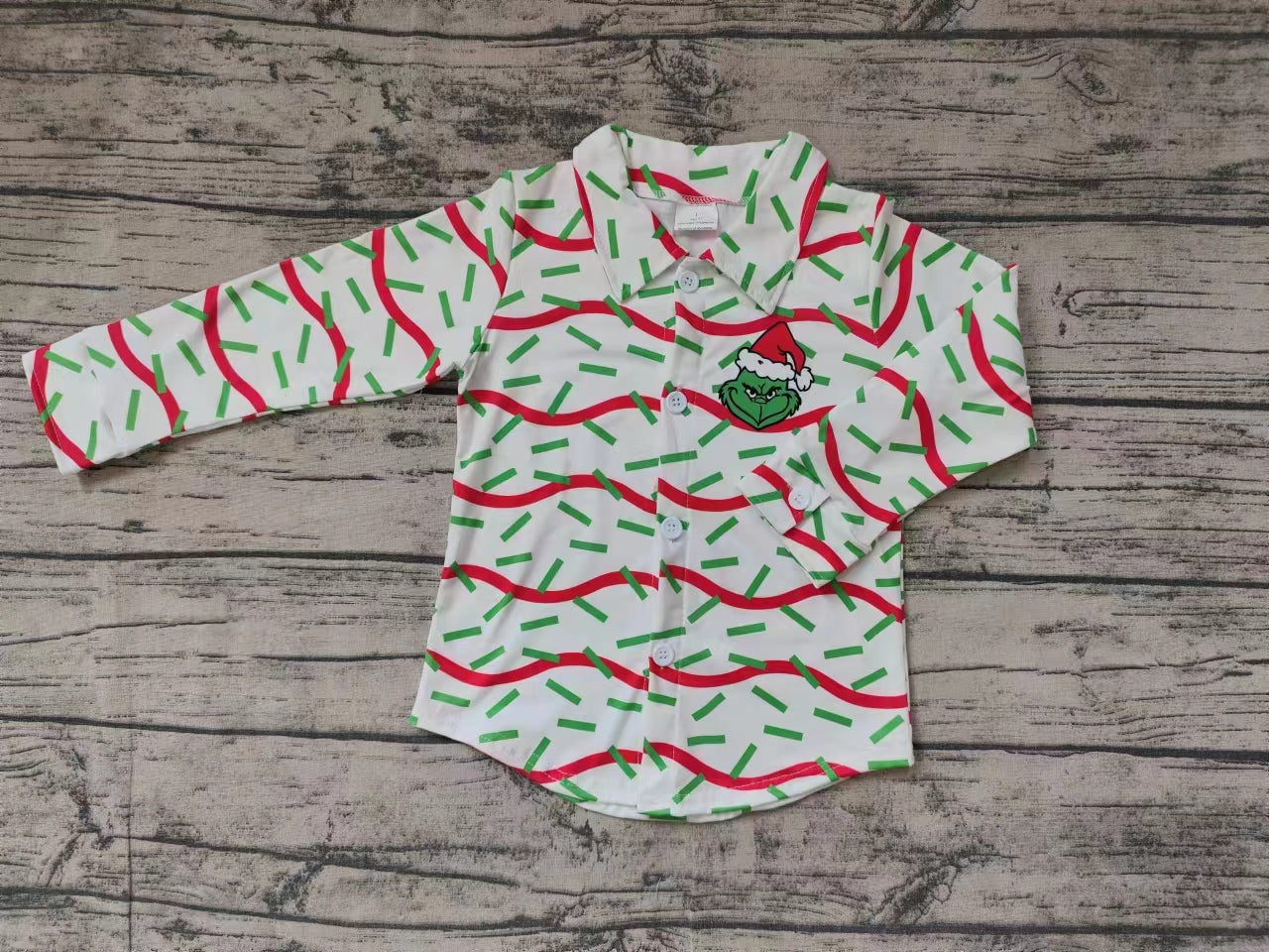 Baby Boys Christmas Green Face T-shirt Top