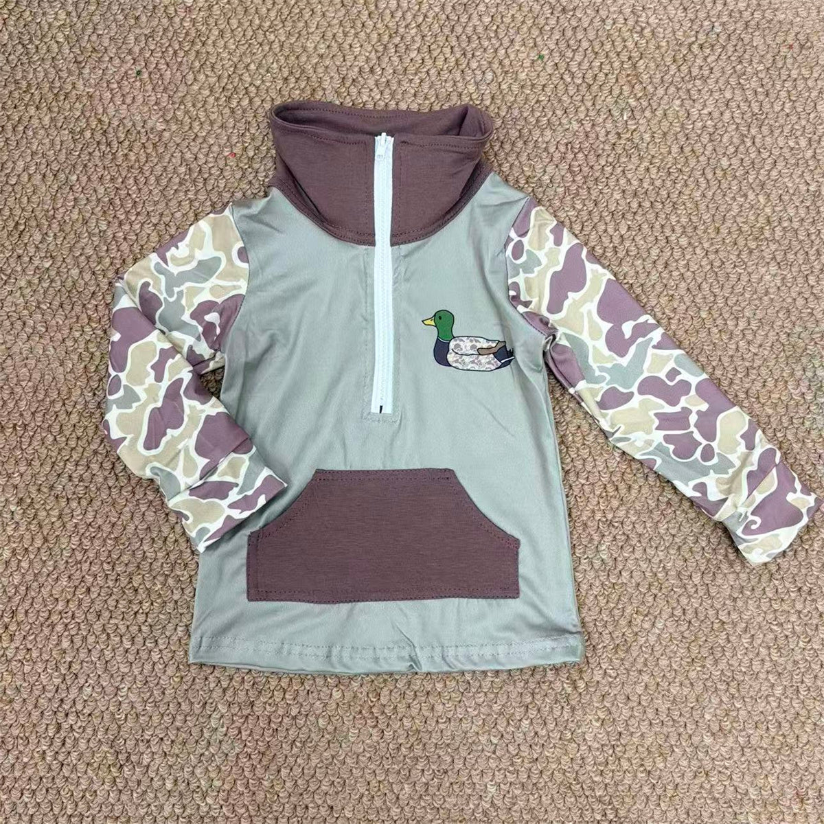 Sibling Baby Boys Southern Hunting Duck Camo Long Sleeve Pullover Top