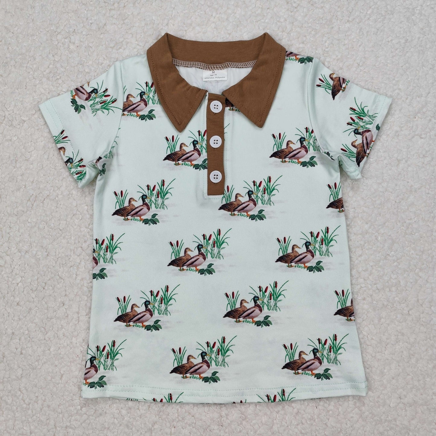 Baby Boys Short Sleeves Button Down Ducks Shirts Top