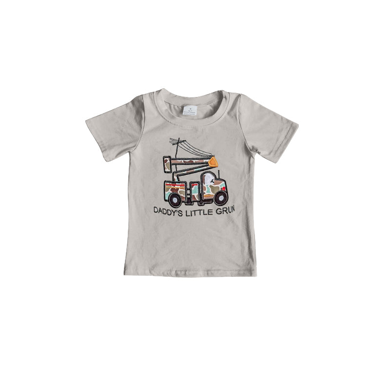 Baby Boys Gray Short Sleeves Camo Excactor Shirts Top Preorder