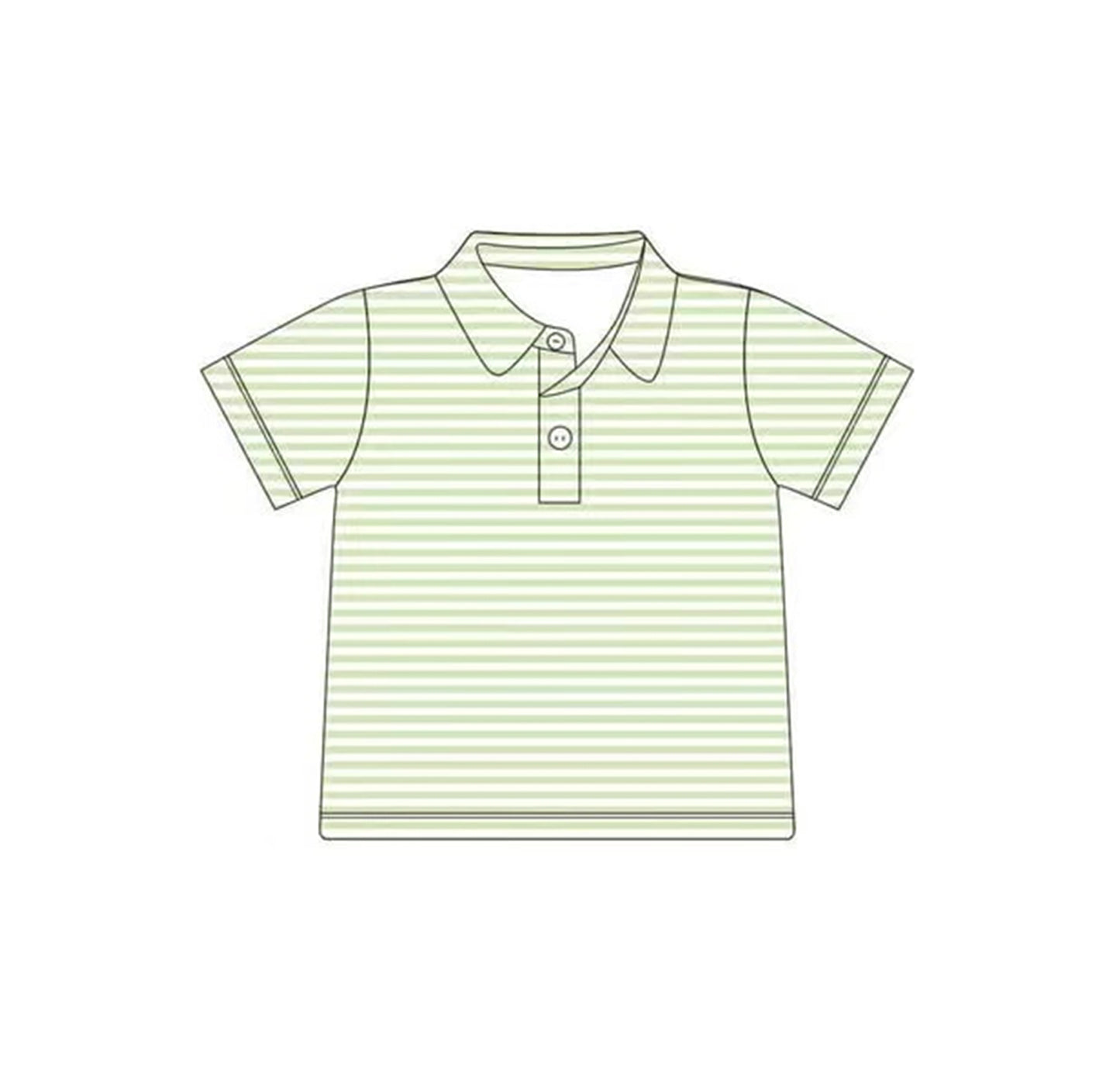 Baby Boys Aqua Stripe Short Sleeves Button Down Polo Shirts Top Preorder
