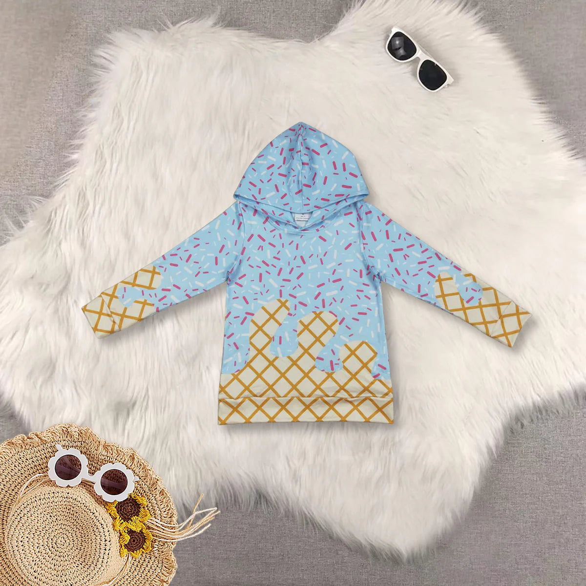 Sibling Baby Baseball ice cream drip yoga dress , hoodie top and shorts