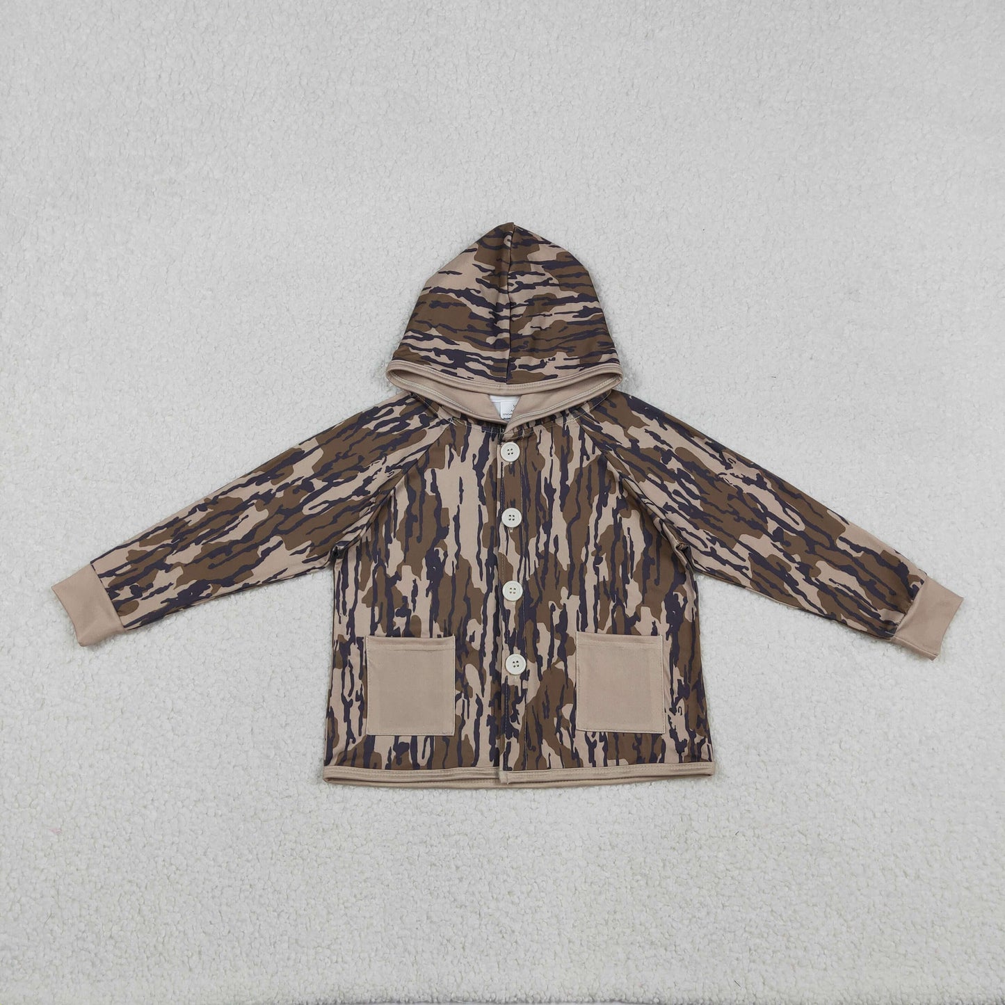 Baby Boys Dark Green Camo Hooded Jacket