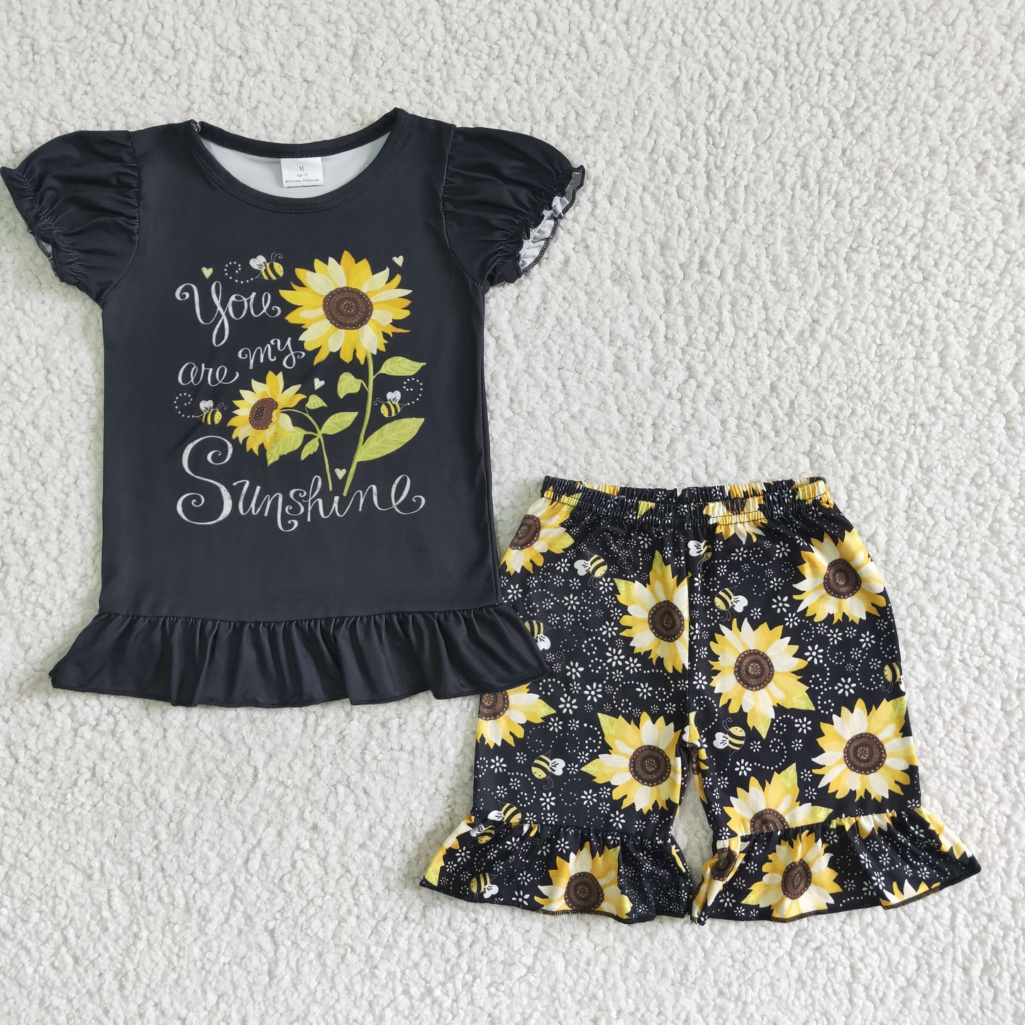 Baby Girls Sunflowers Shorts Set On Sale