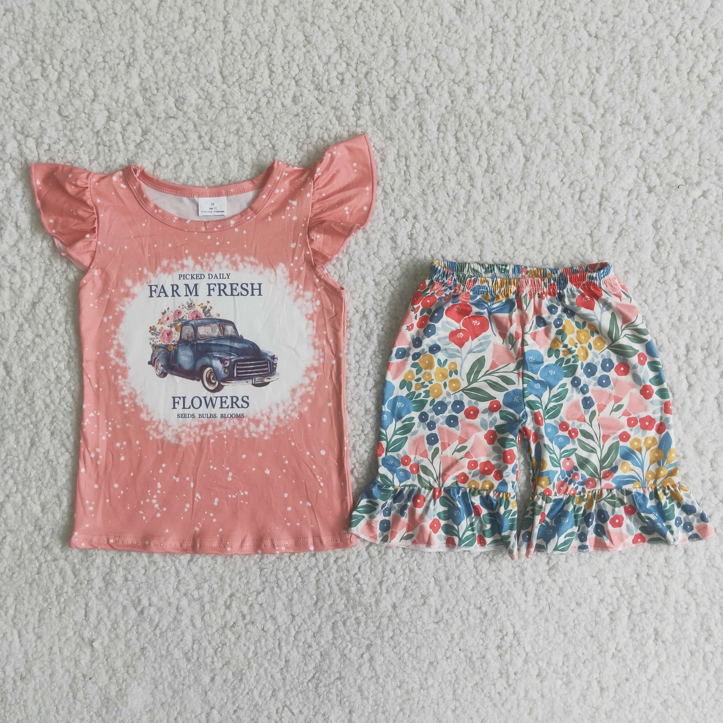 Summer Baby Girls Fram Frese Flowers Outfit