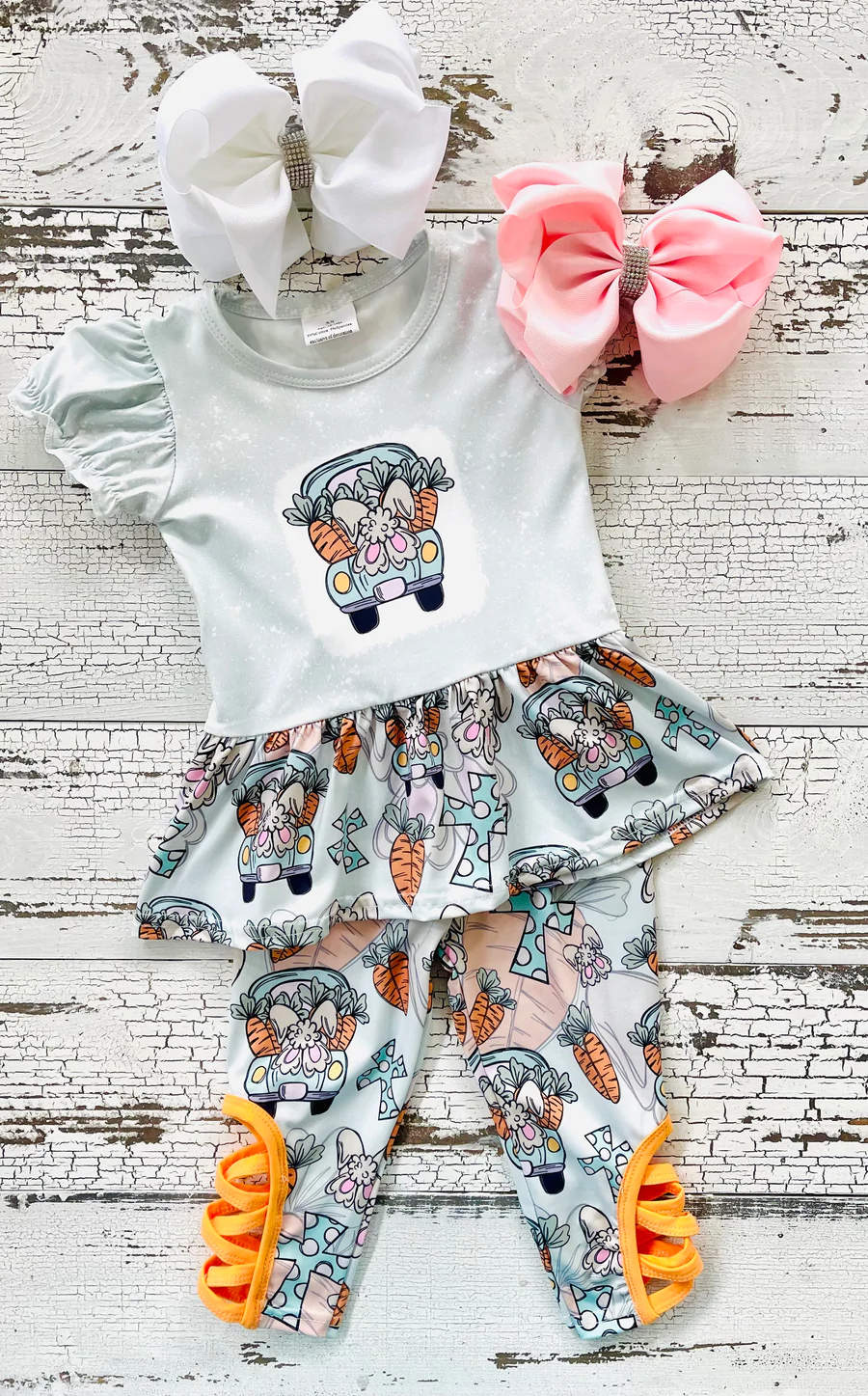 D1-3 Baby Girls Easter carrot legging sets