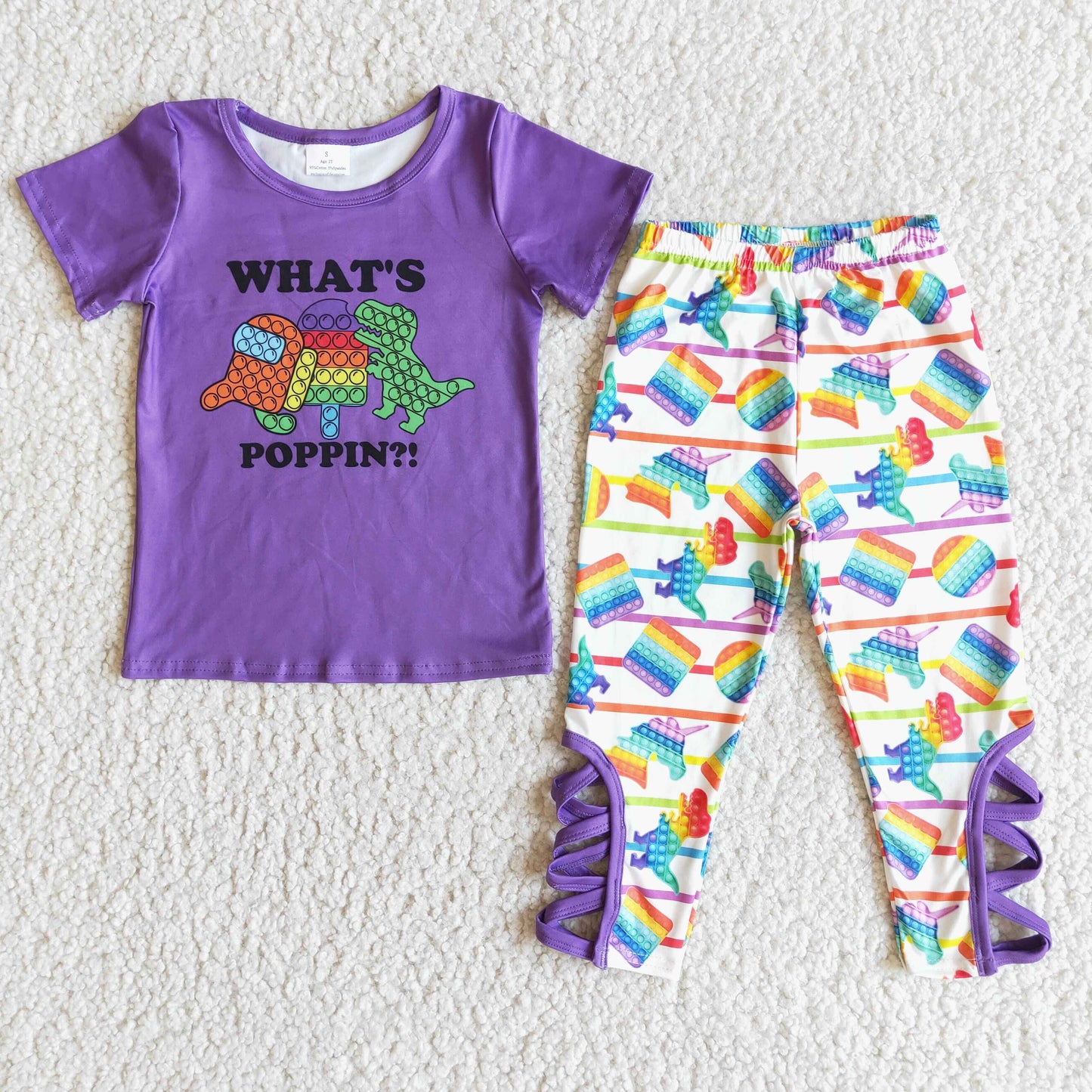 E6-19 Kids Girls Cartoon Leggings Set On Sale