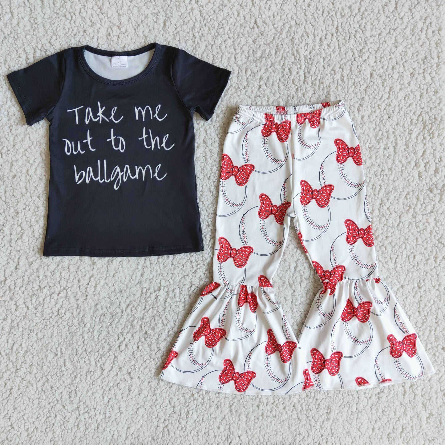 E7-4 Take Me Out To the Ball Game Bell Bottom Pants Set On Sale