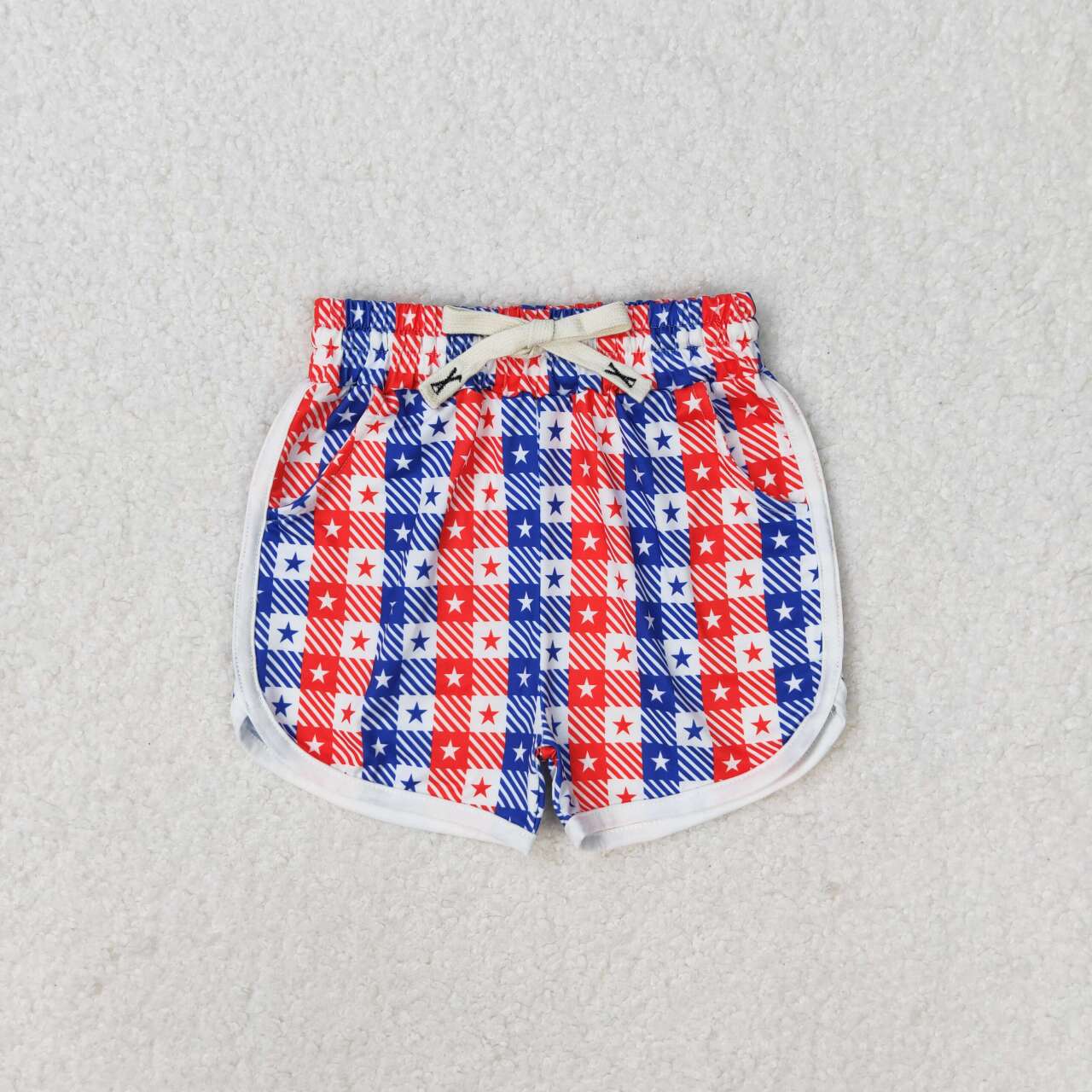 Baby Girls Red Navy Color Stars Shorts