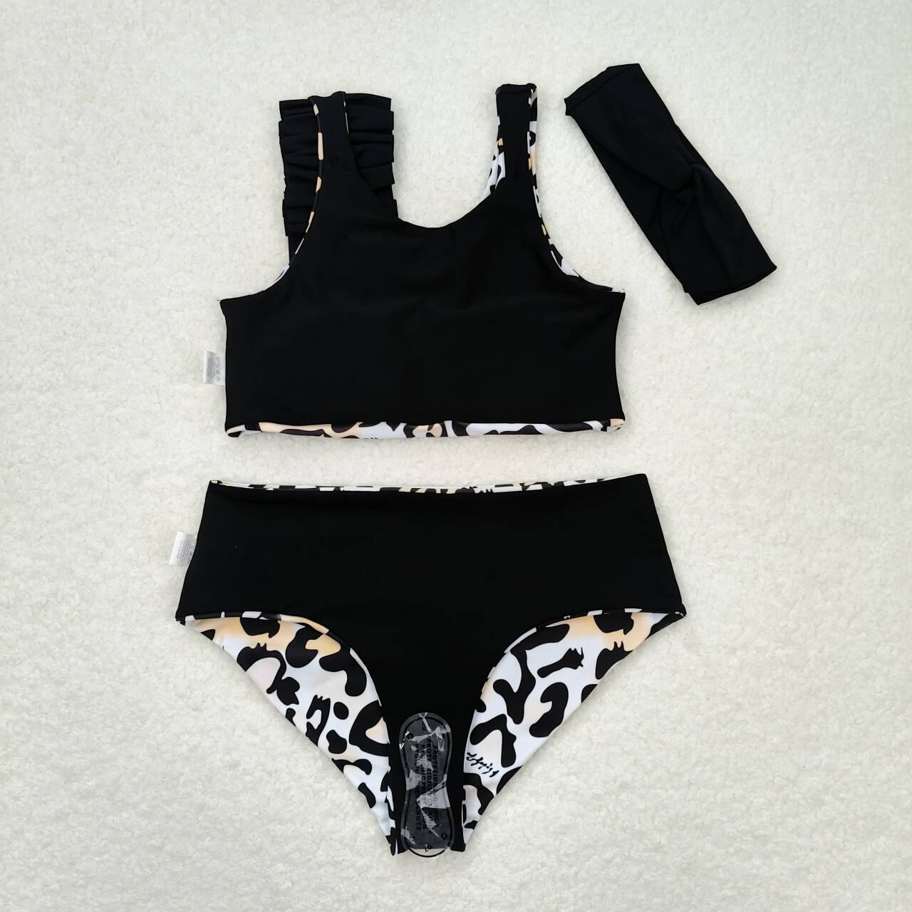 S0223 Baby Girls Leopard Swimsuit Set