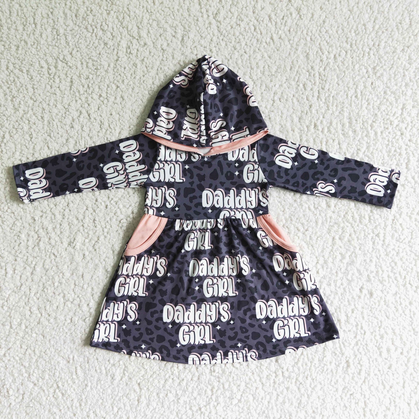 GLD0002 Daddy's Girl Long Sleeve Hoodie Dress $5.5
