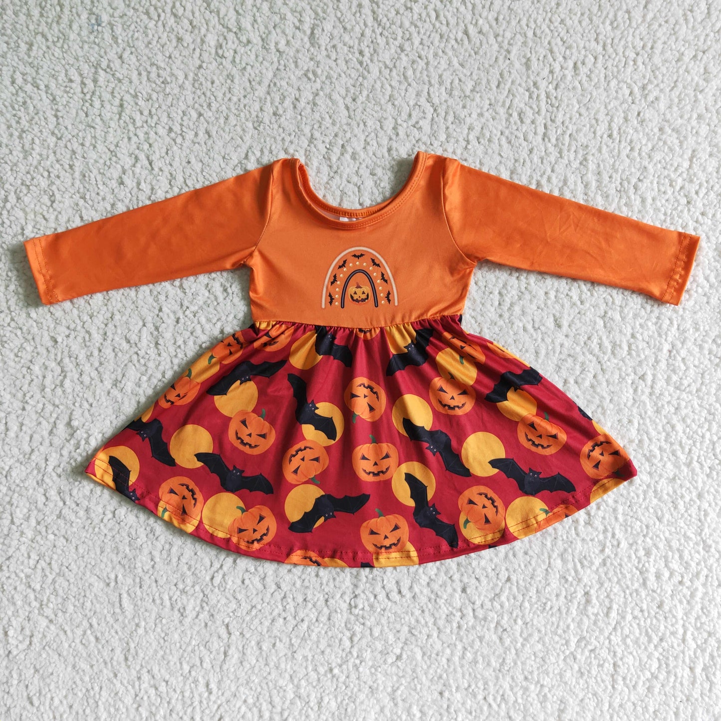 GLD0016 Halloween long Sleeve Pumpkin Print Dress