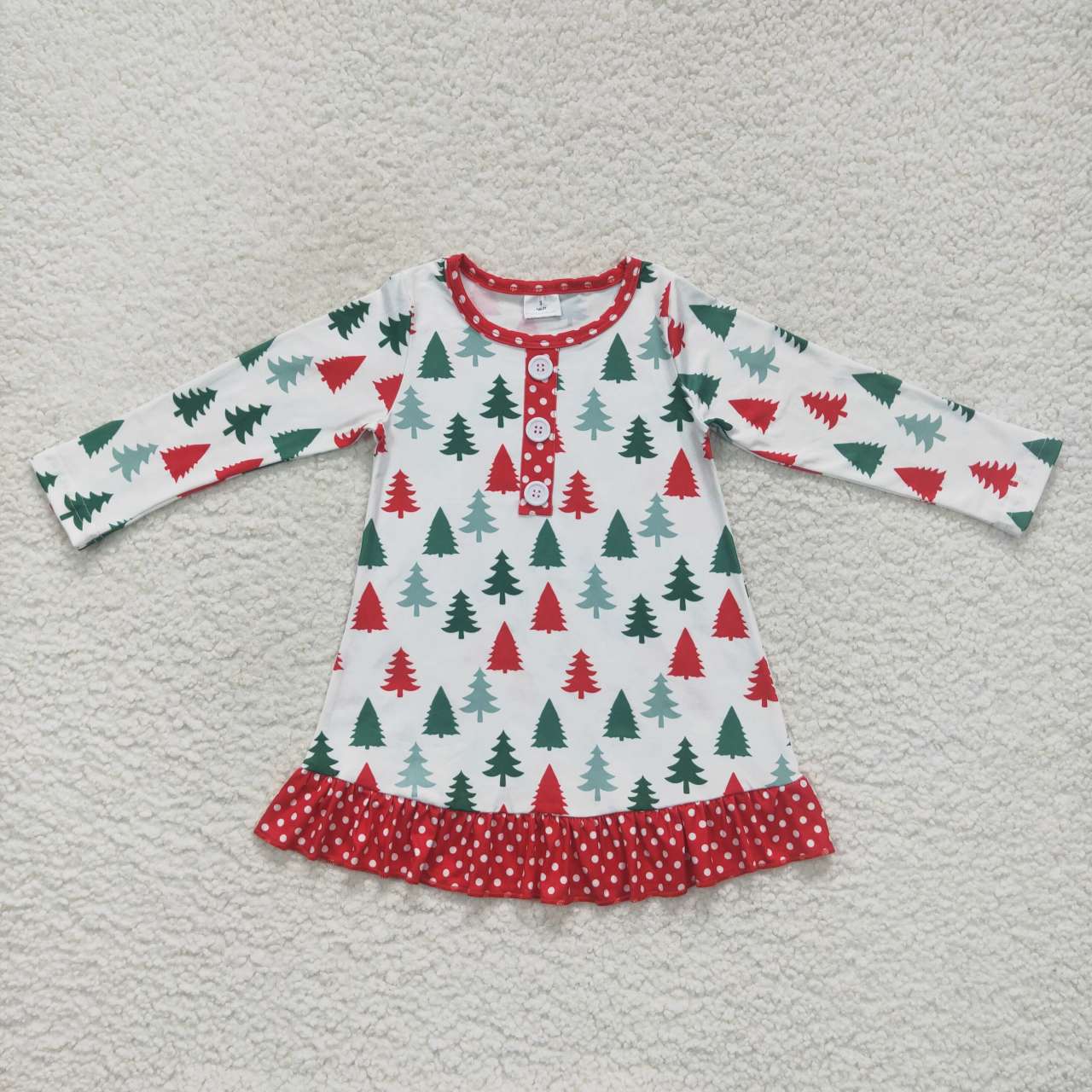 Baby Girls Christmas Tree Long Sleeve Dress