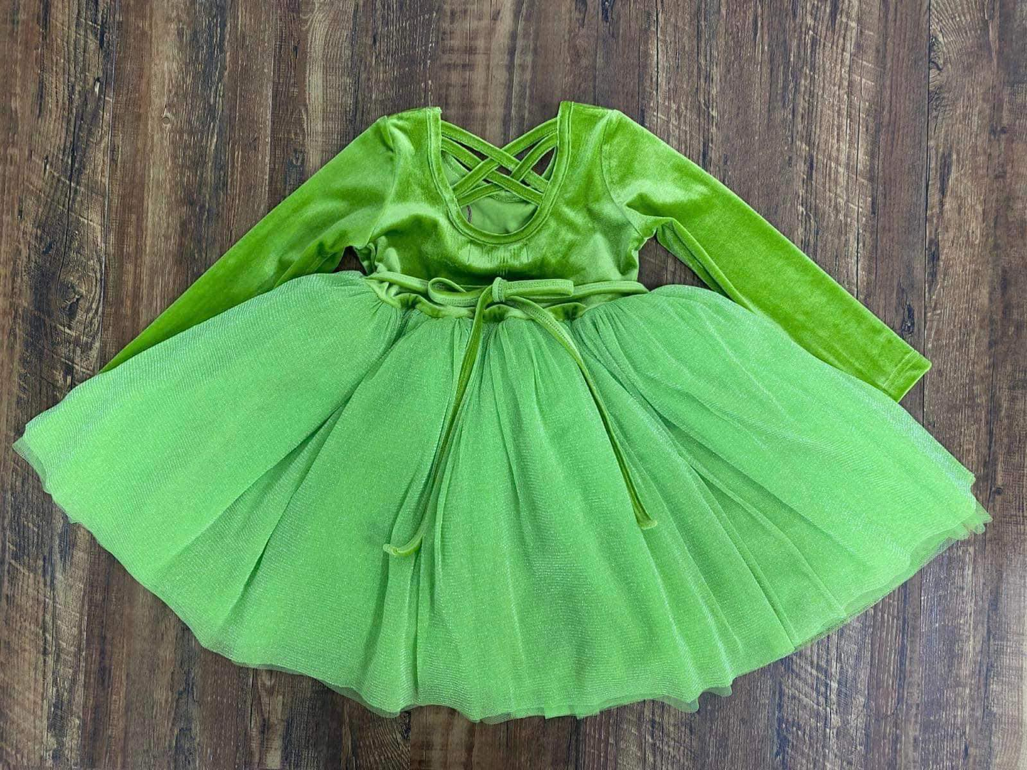 Baby Girls Christmas Green Face Long Sleeve Dress Preorder