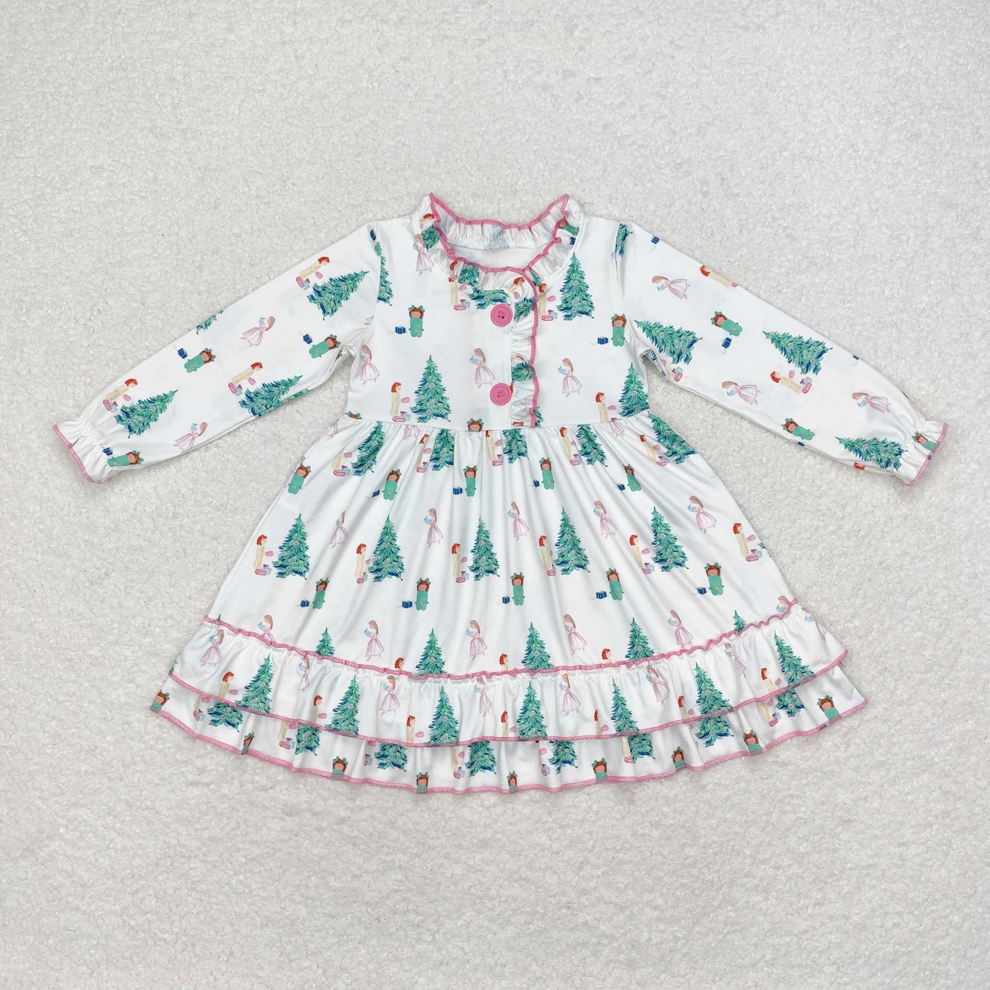 Baby Girls Christmas Tree Long Sleeve Dress