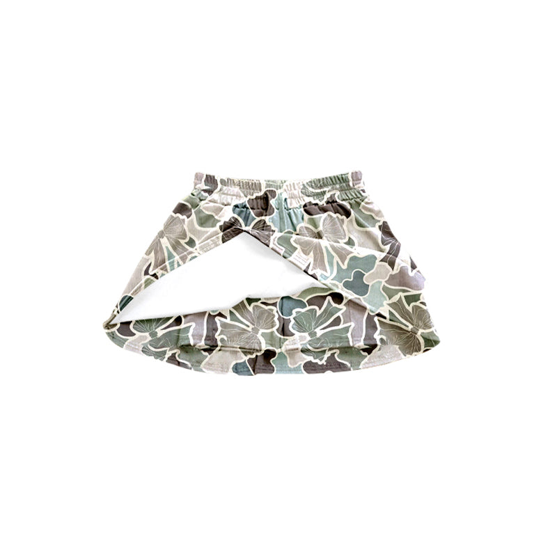 Baby Girls Olive Camo Bows Skirts With Shorts Preorder