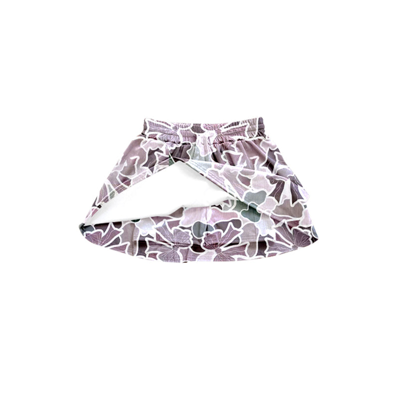 Baby Girls Lavender Camo Bows Skirts With Shorts Preorder