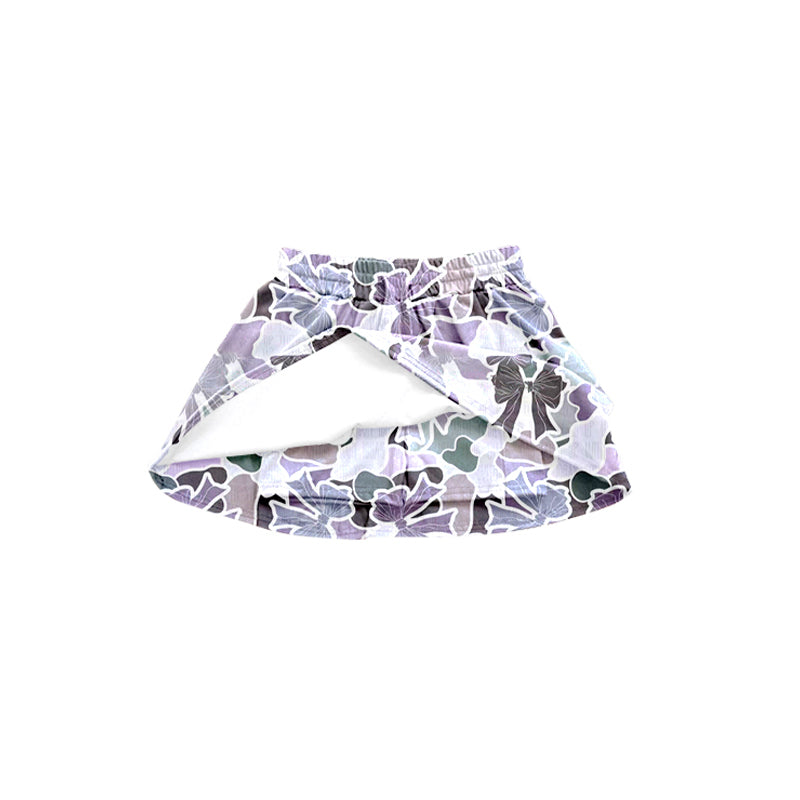Baby Girls Purple Camo Bows Skirts With Shorts Preorder