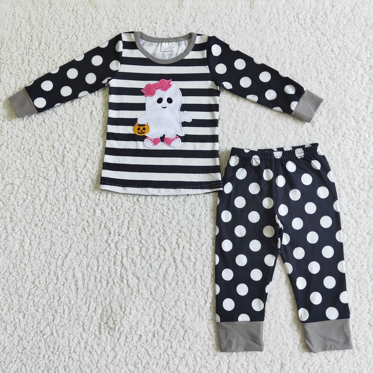 GLP0066 Baby Girls Cute Halloween Ghost Pajamas Set