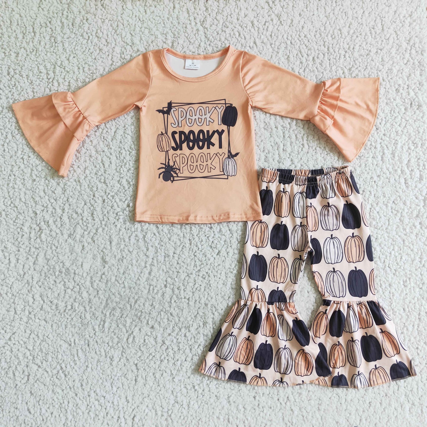 GLP0181 Kids Girls Halloween Pumpkin Outfit