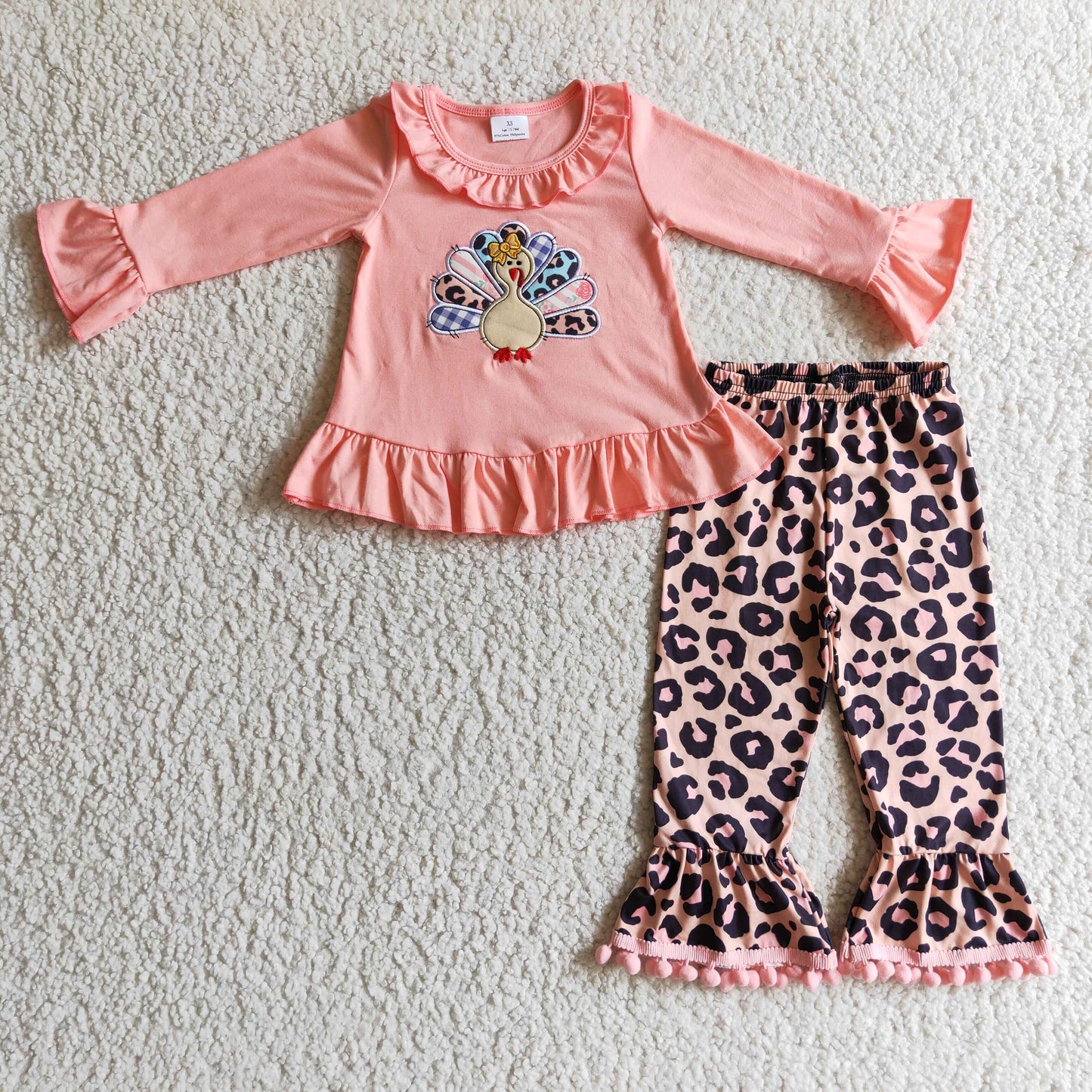 Baby Girls Thanksgiving Turkey Pink Outfit