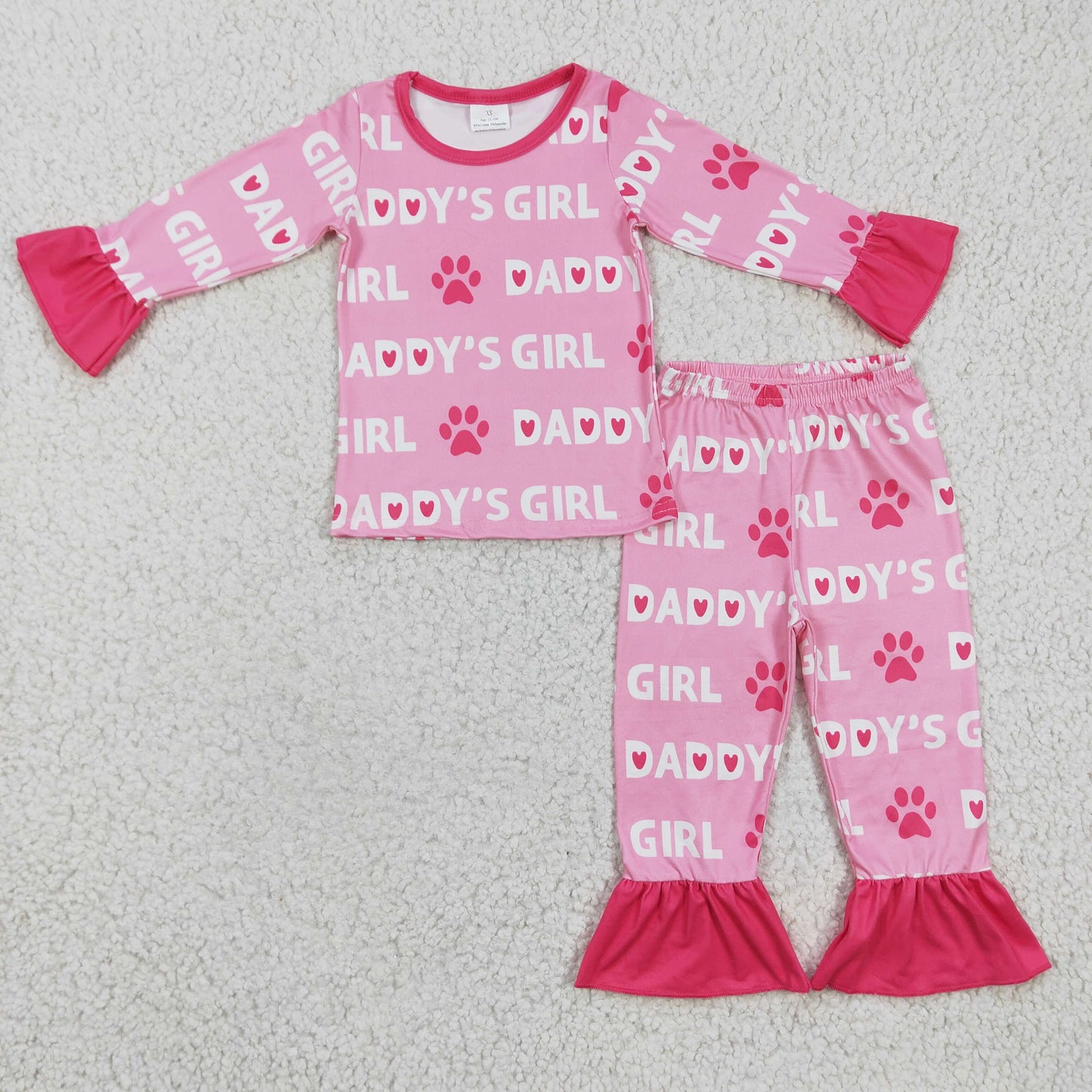 Baby Girls Pink Long Sleeves Cartoon Mouse Rainbows Top Pant Pajamas Set