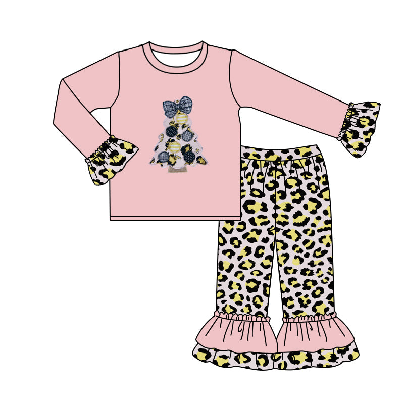 (Pre-order) GLP0564 Baby Girls Christmas Tree Pink Outfit