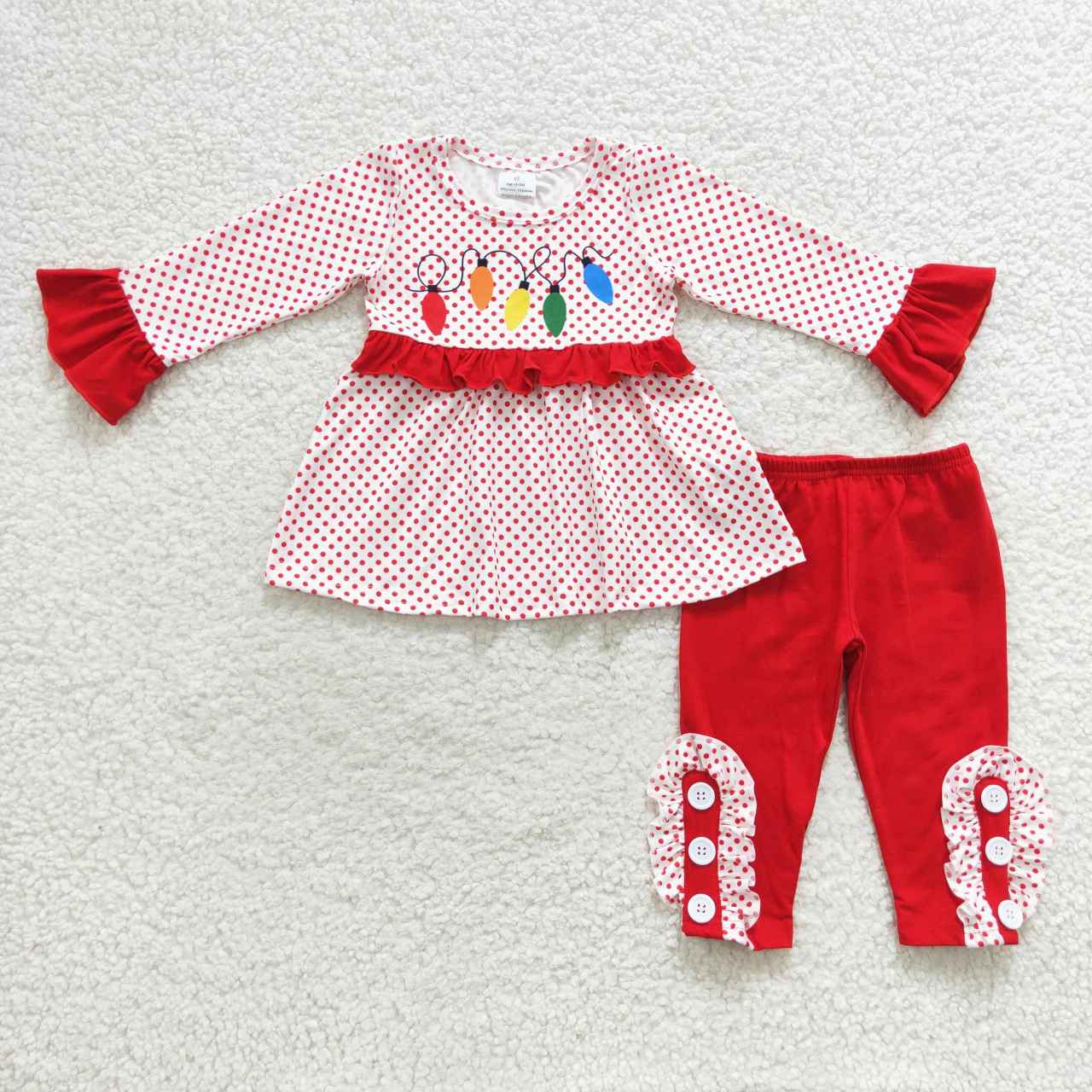 Toddler Sibling Christmas Light Pants Outfit