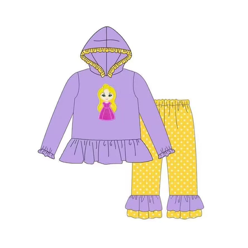 Baby Girls Princess Purple Hoodie Top Pants Set Pre-order