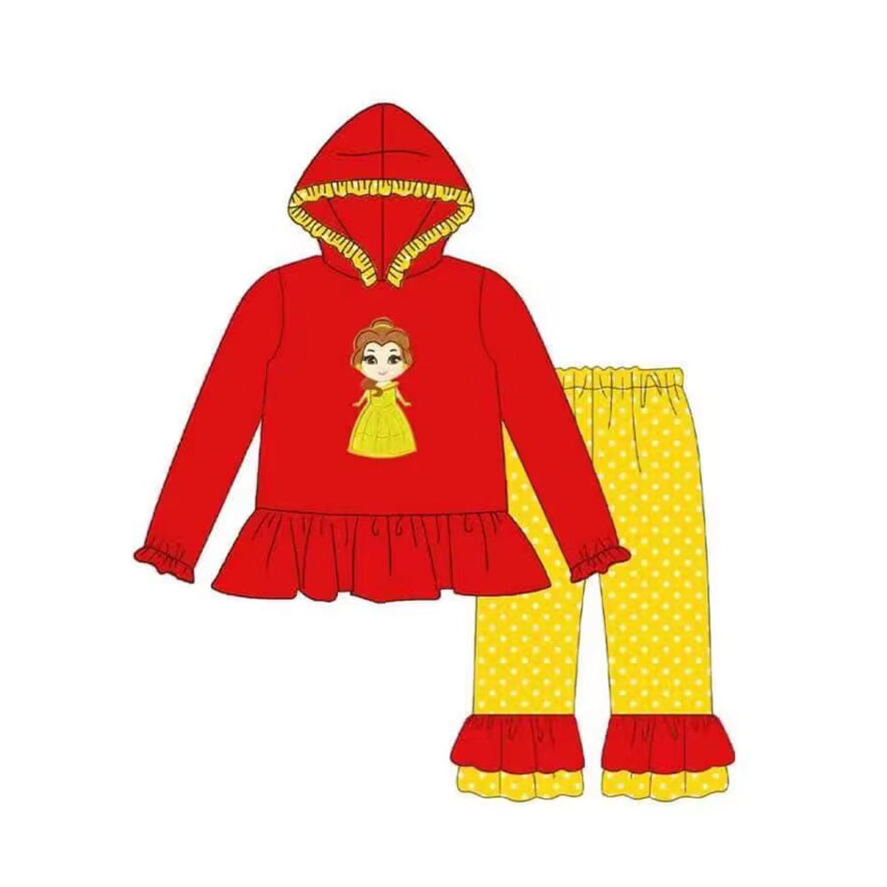 Baby Girls Princess Red Hoodie Top Pants Set Pre-order