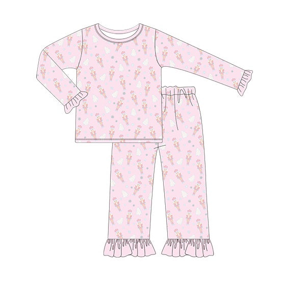 GLP1347 Baby Girls Christmas Soldier Long Sleeve Pajama Set Preorder