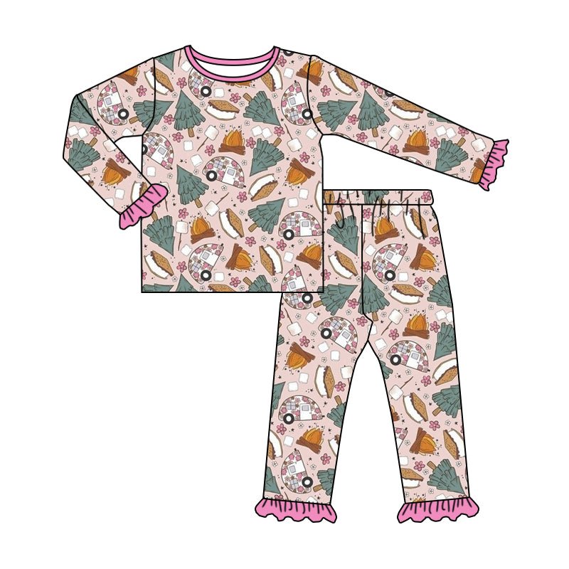GLP1367 Baby GIrls Christmas camping Pajama Set Preorder