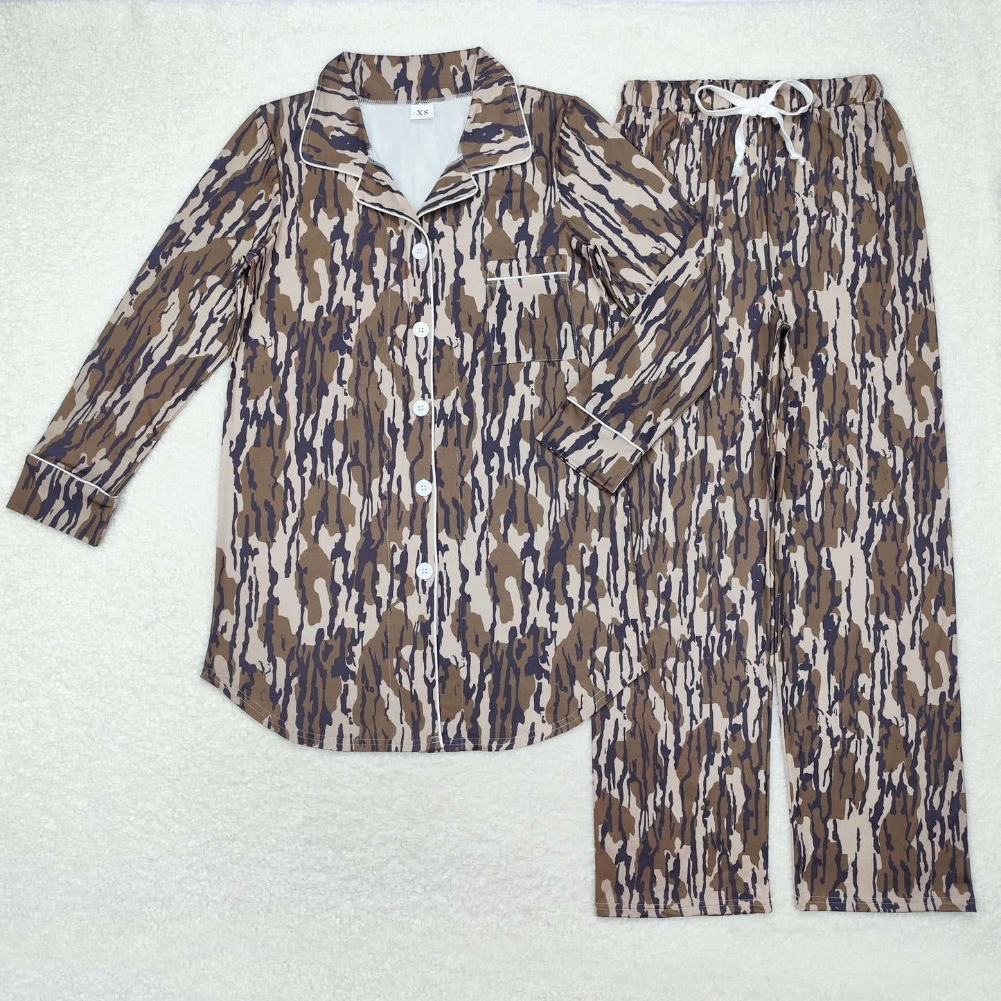 Adult Mama Bottomland Camo Long Sleeve Pajama Set
