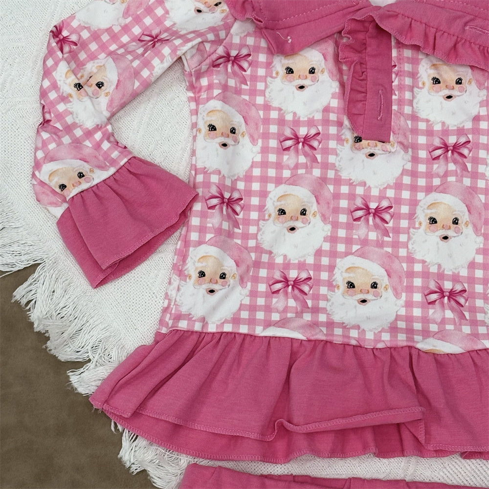 Baby Sibling Christmas Santa Pullover Top Jogger Set