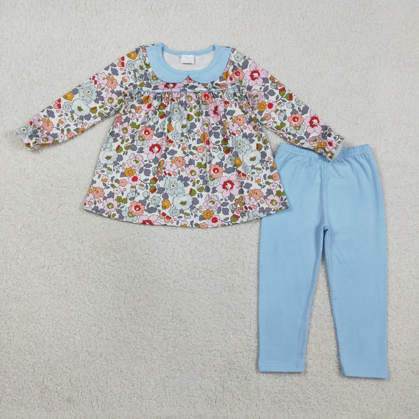 Sibling Baby Girls Floral Long Sleeve Tunic Top With Leggings Set