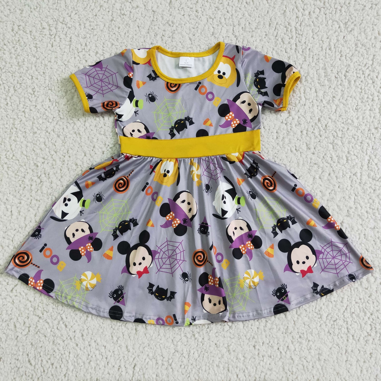 GSD0133 Baby Girls Cartoon Mouse Short Sleeve Dress