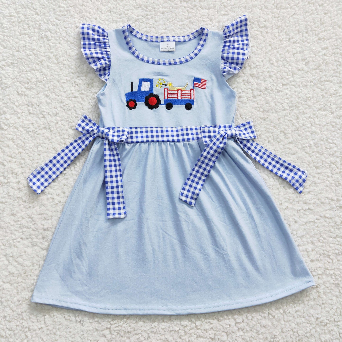 Summer Girls July 4th Embroidery Dress