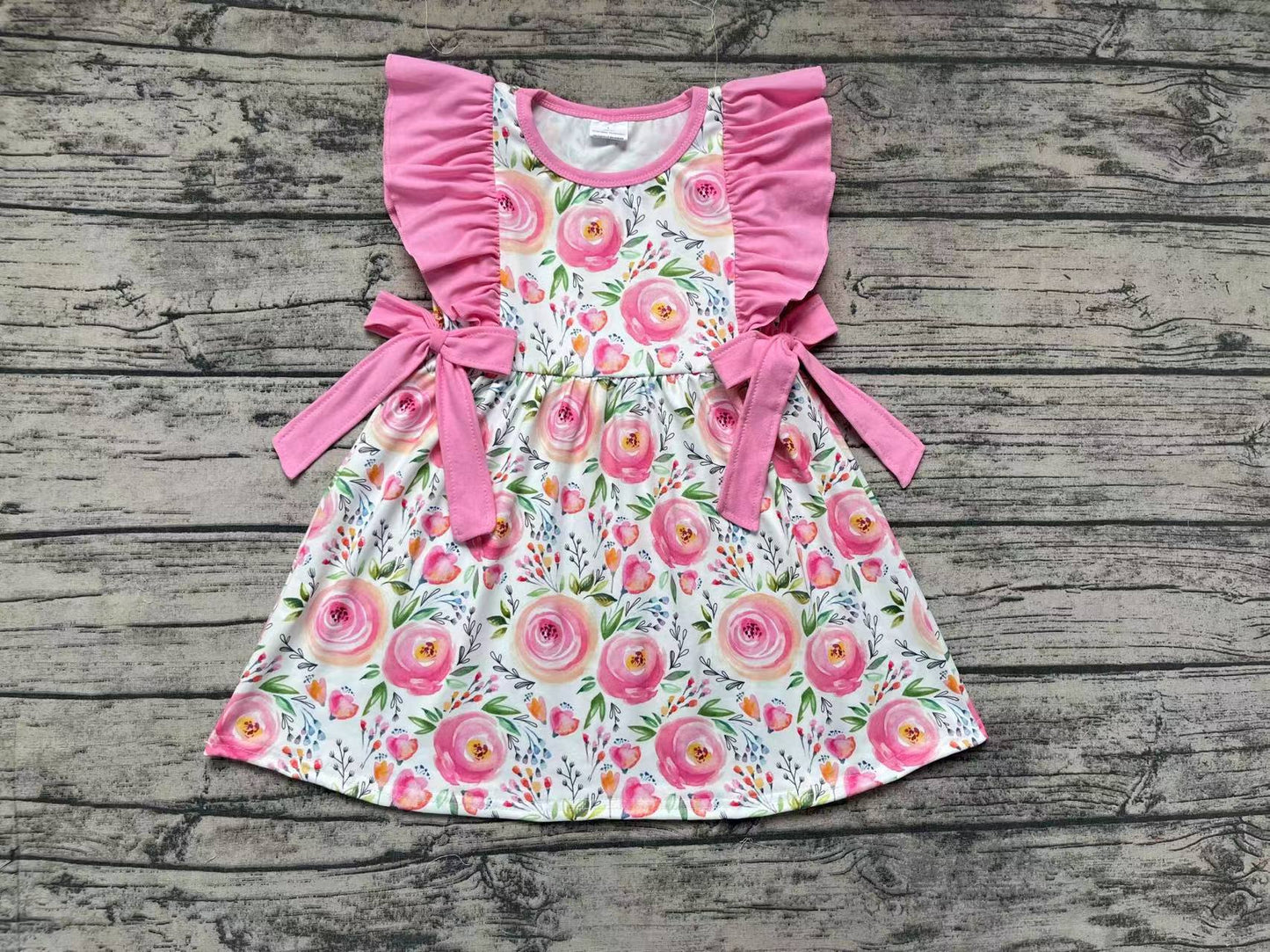 GSD1070 Baby Girls Pink Flower Dress