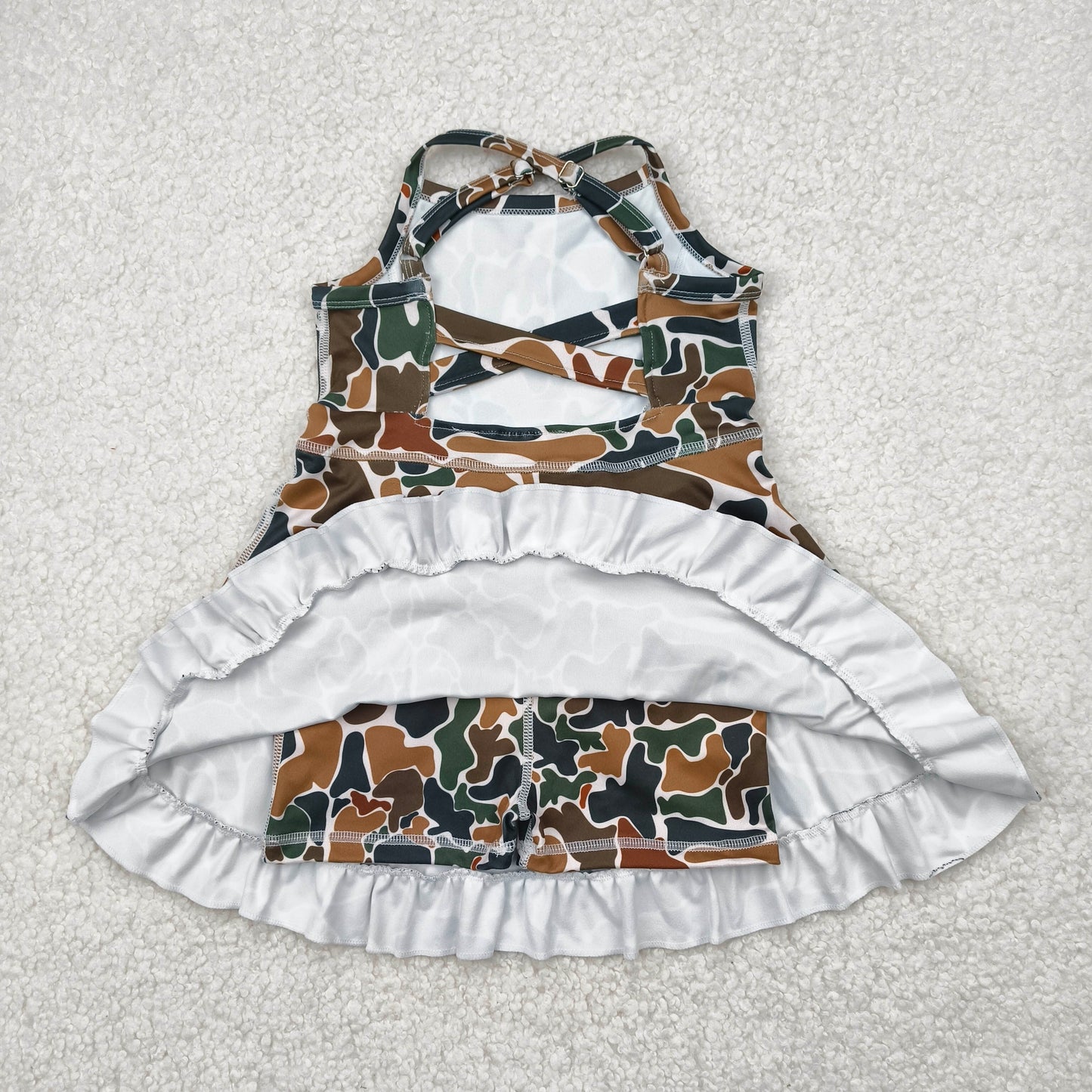 Sibling Baby Girls Active Wear Camo Yoga Dress With Under