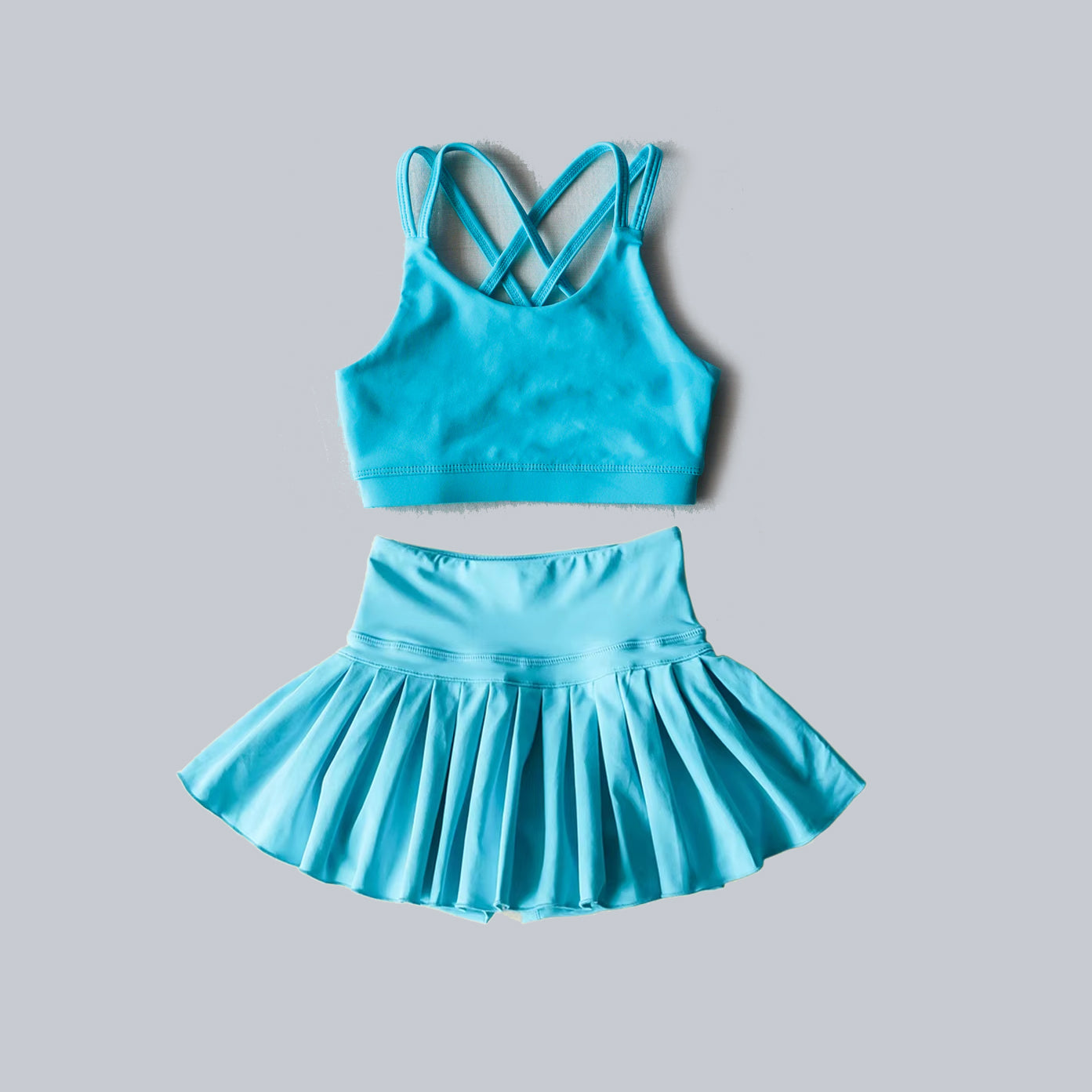 GSD2439 Baby Girls Athletic Blue Sleeveless Active Dress Preorder