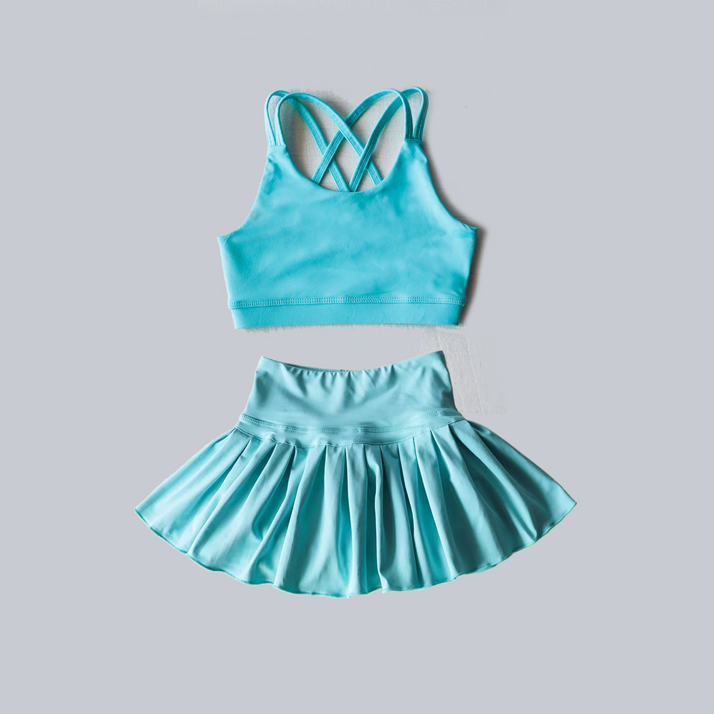 GSD2440 Baby Girls Athletic Light Blue Sleeveless Active Dress Preorder