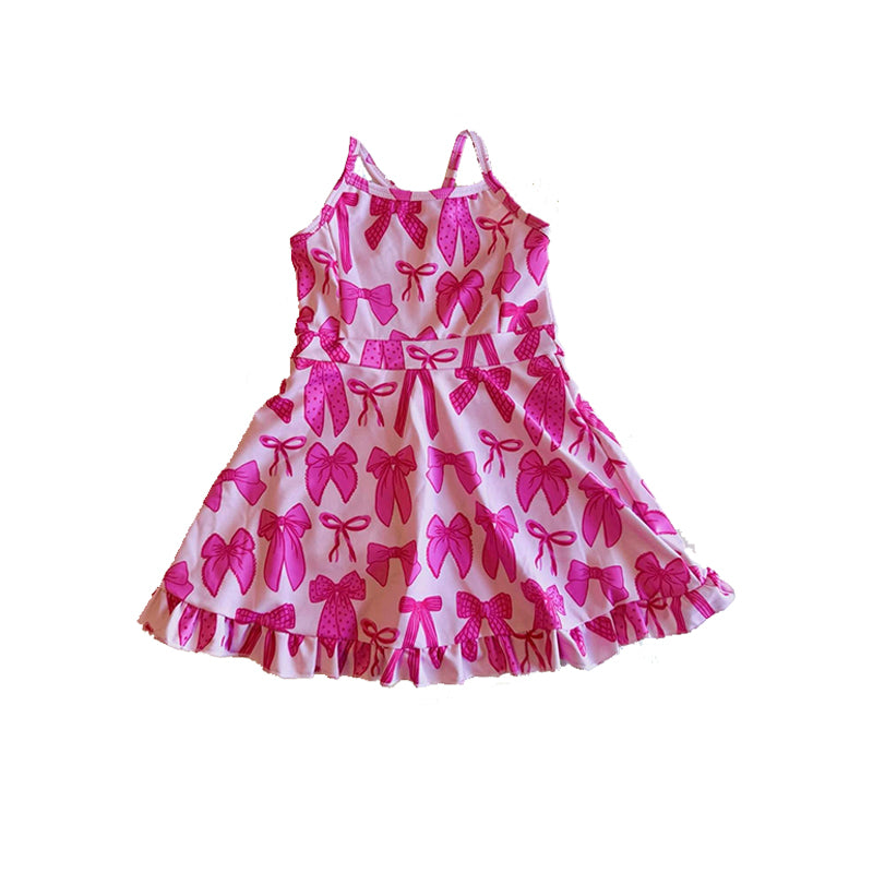 Baby Girls Pink Bow Print Active Dress Preorder