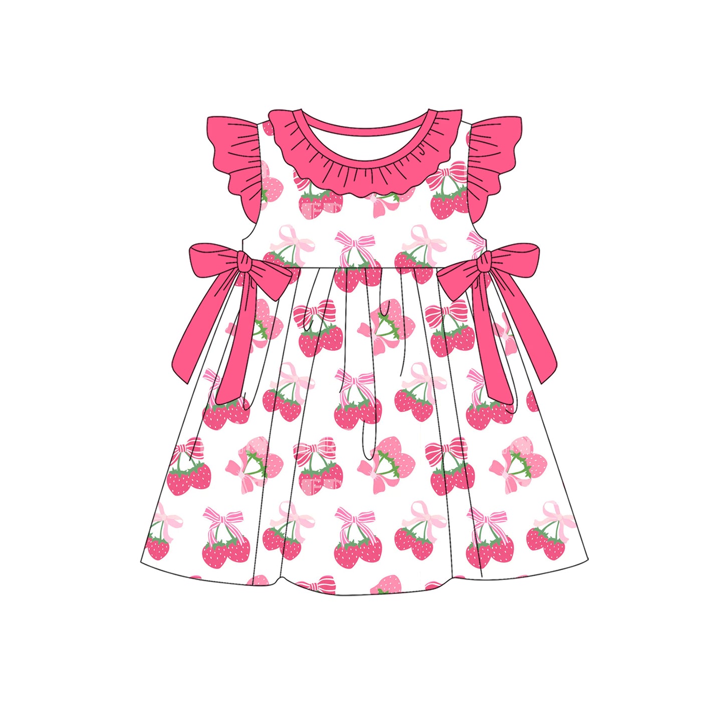 Toddler Girls Summer Strawberry Cute Dress Preorder