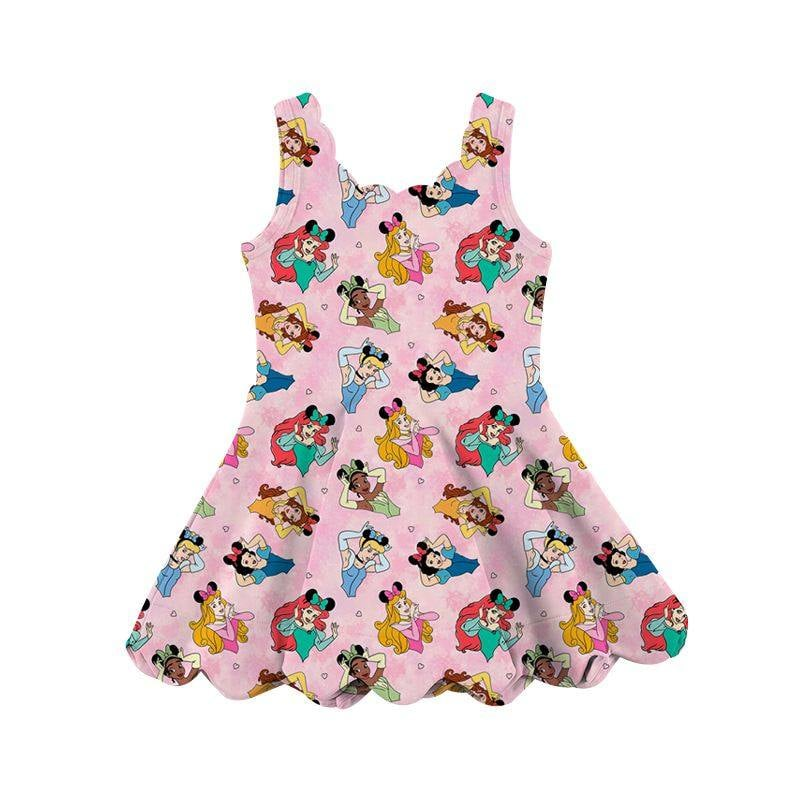 GSD2491 Baby Girls Active Wear Cartoon Princess Yoga Dress Preorder