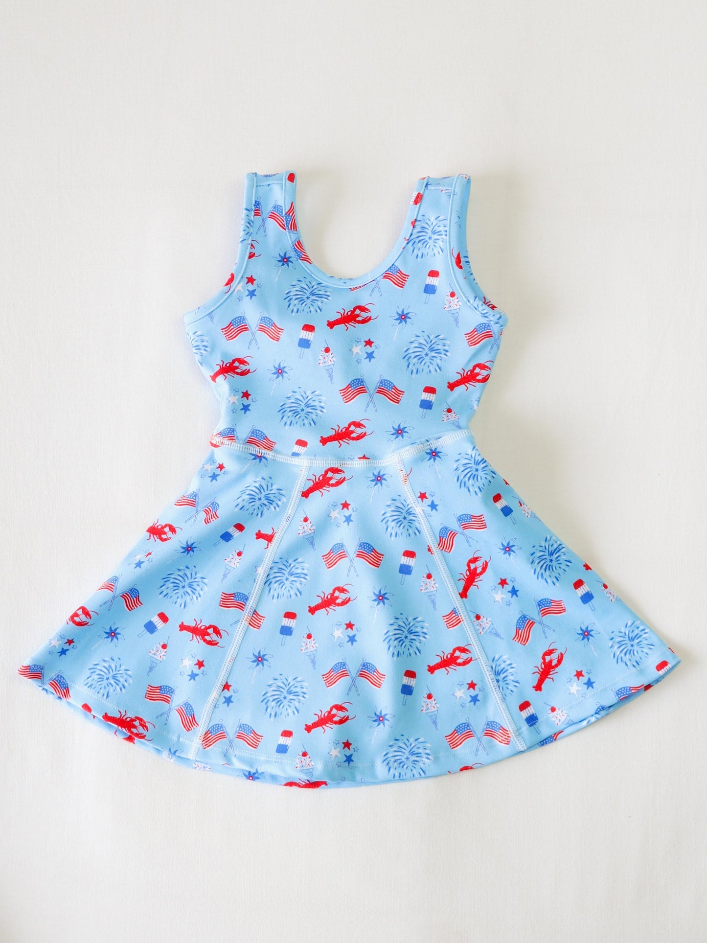 GSD2513 Baby Girls Active Wear July 4th Flag Caryfish Yoga Set Preorder